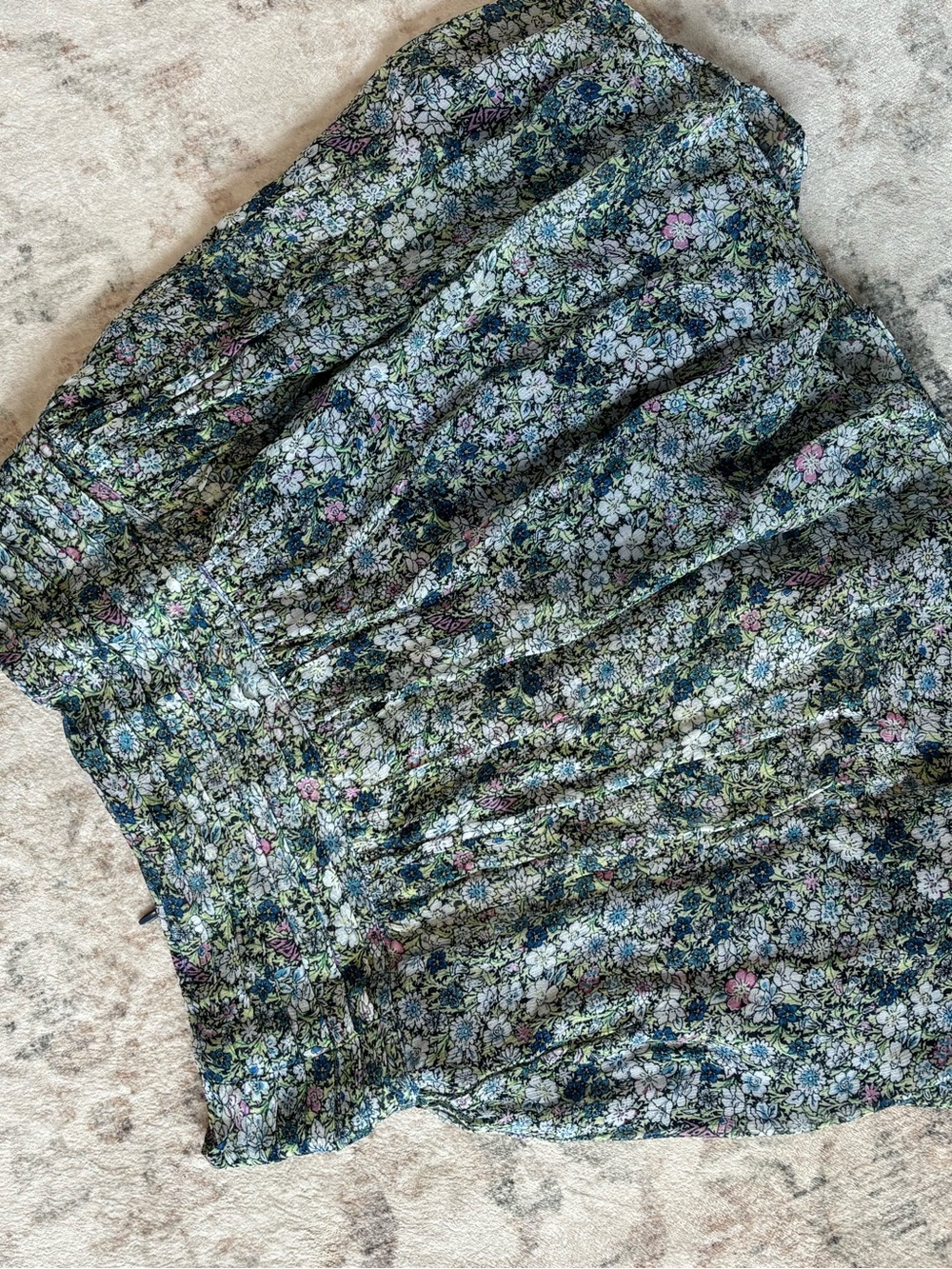Zadig & Voltaire Floral Skirt in Green, Blue, White - Picture 2 of 5